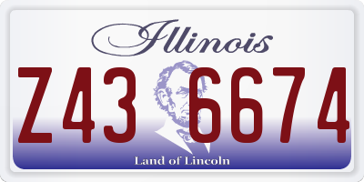 IL license plate Z436674