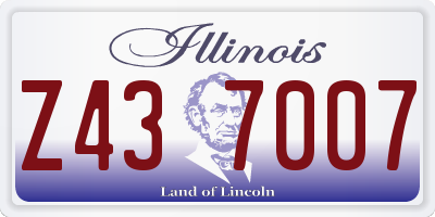 IL license plate Z437007