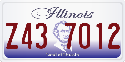 IL license plate Z437012