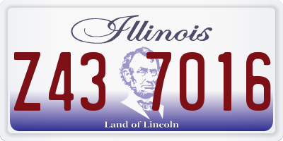 IL license plate Z437016