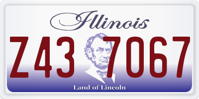 IL license plate Z437067