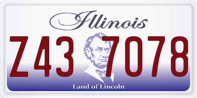 IL license plate Z437078