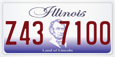 IL license plate Z437100