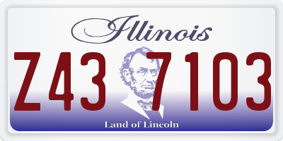 IL license plate Z437103