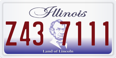 IL license plate Z437111