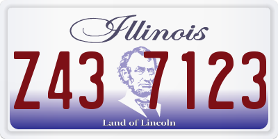 IL license plate Z437123