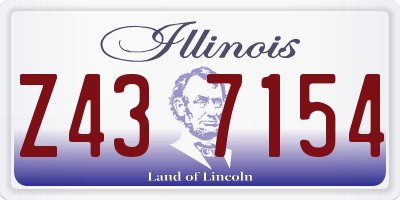 IL license plate Z437154