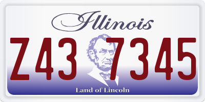 IL license plate Z437345