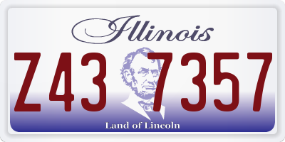 IL license plate Z437357