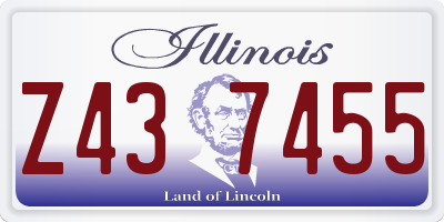 IL license plate Z437455