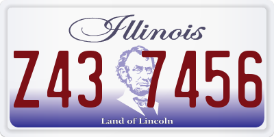 IL license plate Z437456
