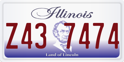 IL license plate Z437474