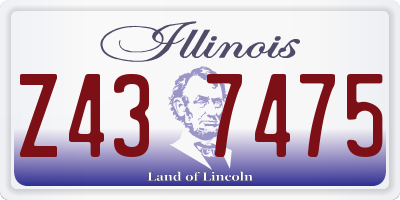 IL license plate Z437475