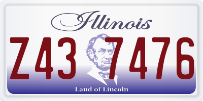IL license plate Z437476