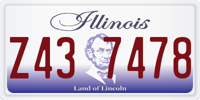 IL license plate Z437478