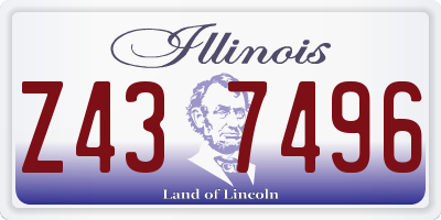 IL license plate Z437496