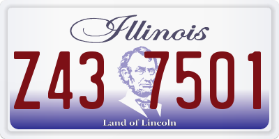 IL license plate Z437501