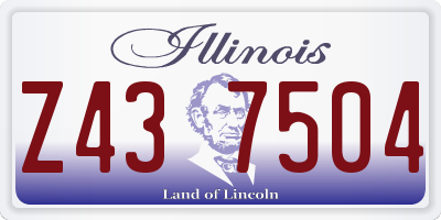 IL license plate Z437504
