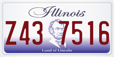 IL license plate Z437516