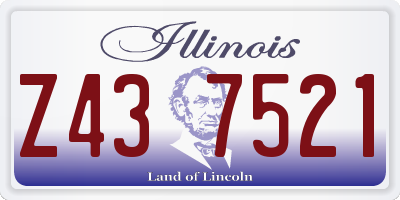 IL license plate Z437521