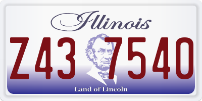 IL license plate Z437540