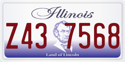IL license plate Z437568