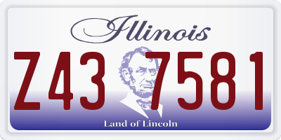 IL license plate Z437581
