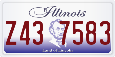 IL license plate Z437583