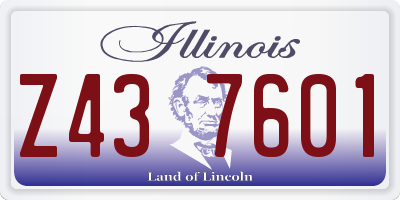 IL license plate Z437601