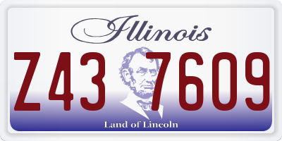IL license plate Z437609