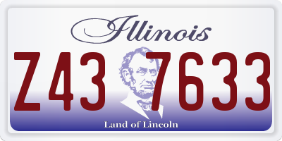 IL license plate Z437633
