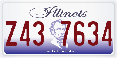 IL license plate Z437634