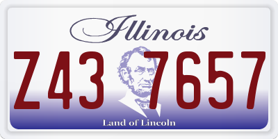 IL license plate Z437657