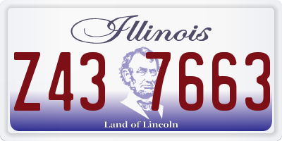 IL license plate Z437663