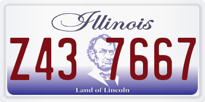 IL license plate Z437667