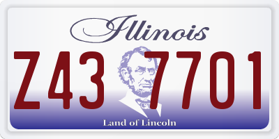 IL license plate Z437701