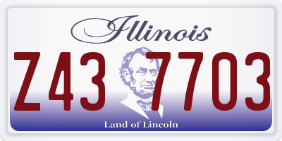 IL license plate Z437703