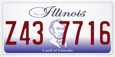 IL license plate Z437716
