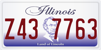 IL license plate Z437763