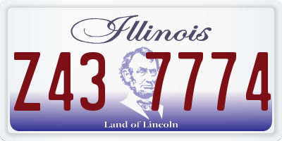 IL license plate Z437774