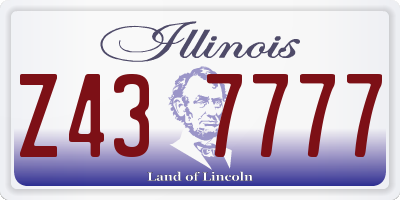 IL license plate Z437777