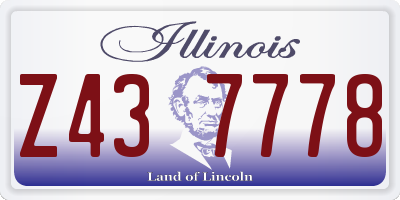 IL license plate Z437778