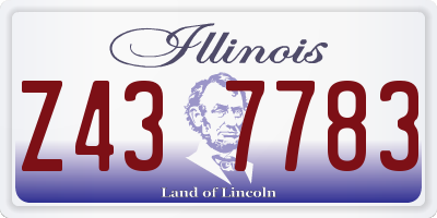 IL license plate Z437783