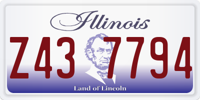 IL license plate Z437794