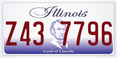 IL license plate Z437796