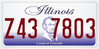 IL license plate Z437803