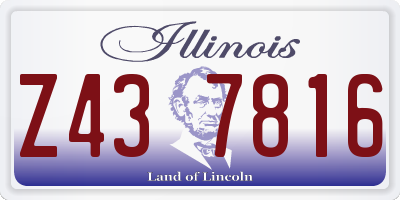 IL license plate Z437816