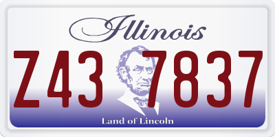 IL license plate Z437837