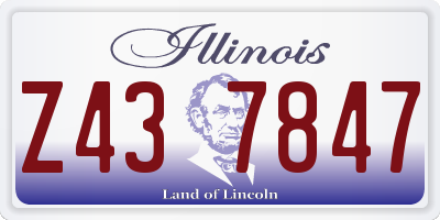 IL license plate Z437847