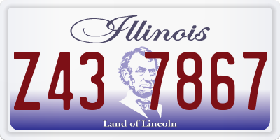 IL license plate Z437867